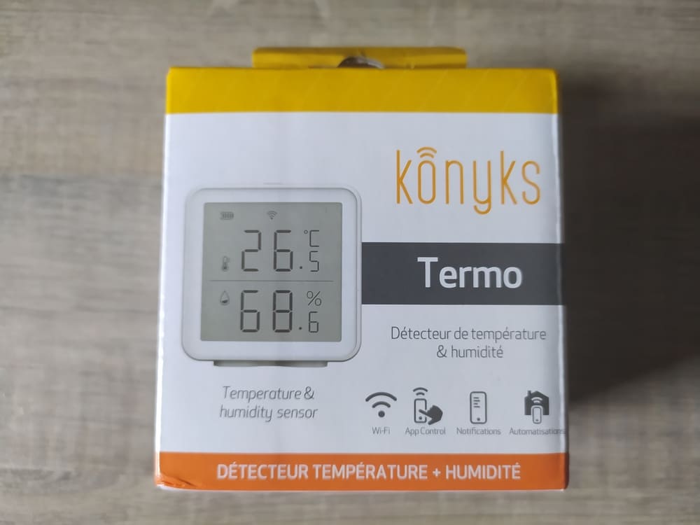 Konyks Termo, Thermomètre Hygromètre connecté Wi-Fi, Lecture à distance,  déclenche d'autres appareils Konyks en fonction des mesures, Compatible  Alexa